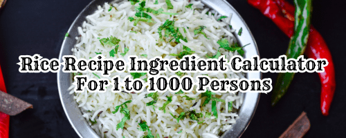 The Rice Recipe Ingredient Calculator for 1 to 1000 People is the ultimate tool for determining how much rice you need, whether you're cooking for 1 person, 10 people, 15 people, 16 people, 18 people, 20 people, 30 people, 50 people, 60 people, 75 people, 80 people, 100 people, or even 200 people per person. Designed for both USA and UK measurements, this calculator ensures you get precise portions without any guesswork. Wondering how much rice for 1 person in the USA or UK?